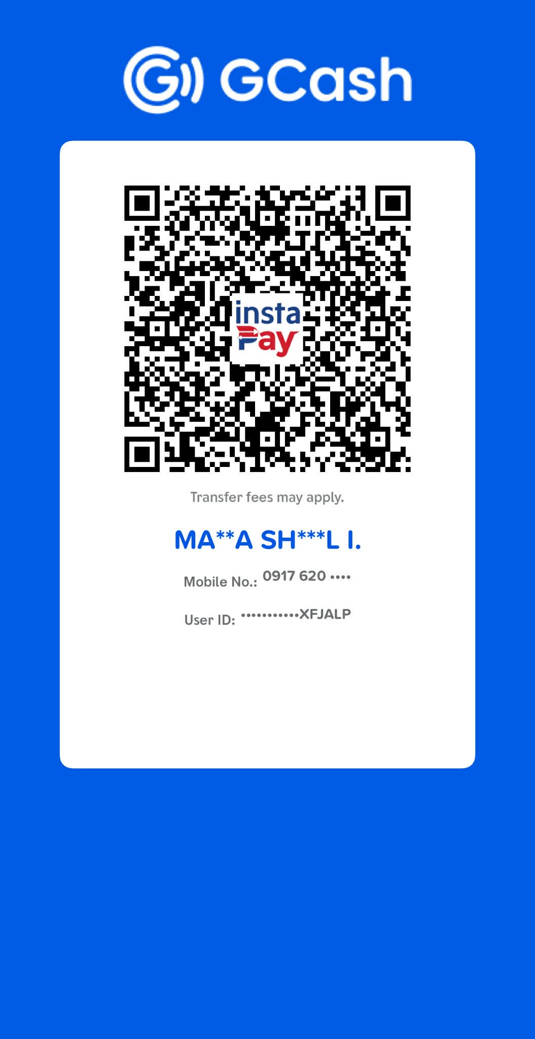 GCash and InstaPay QR code
